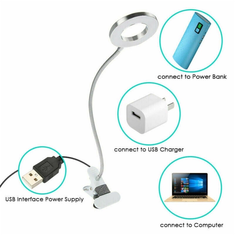 Đèn led kẹp bànkèm củ sạc