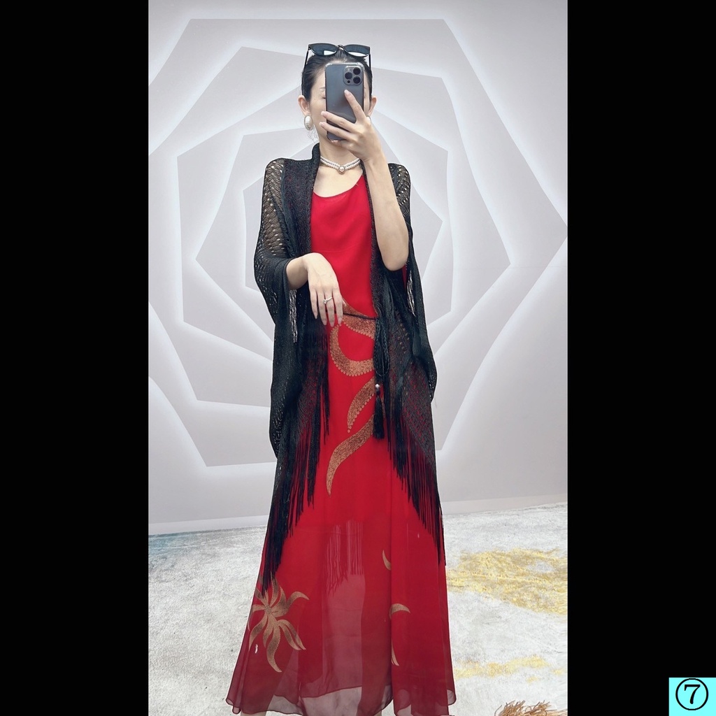 Khăn Choàng Dệt Kim Mỏng Dáng Rộng Che Nắng Thời Trang Xuân Hè Cho Nữ