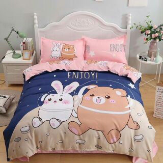 Bộ vỏ chăn ga gối cotton cho bé