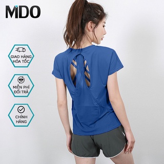 Áo tập gym nữ tay ngắn Mido A39, kiểu áo tập Gym, Yoga, Zumba chất liệu siêu co giãn, có lỗ thoáng khí phía lưng