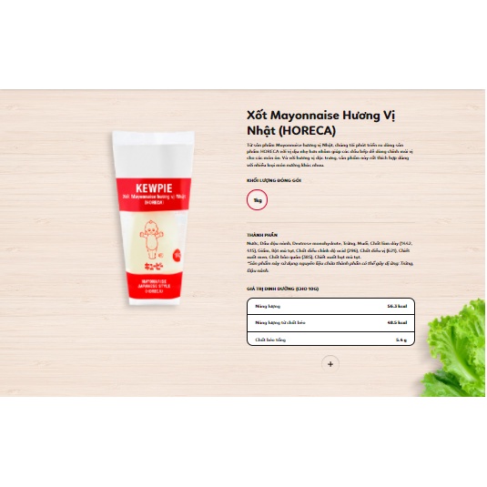 Xốt mayonnaise  Kewpie Hương Vị Nhật (Horeca) chai 1Kg