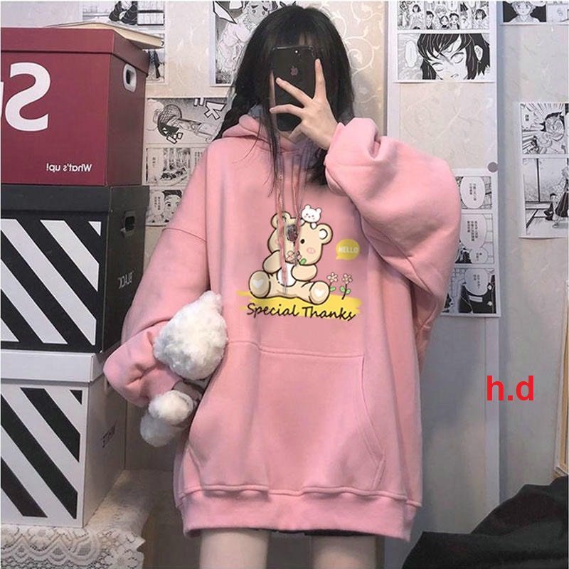 Áo hodie gấu special Áo chất nỉ ngoai mũ 2 lớp Form to rộng