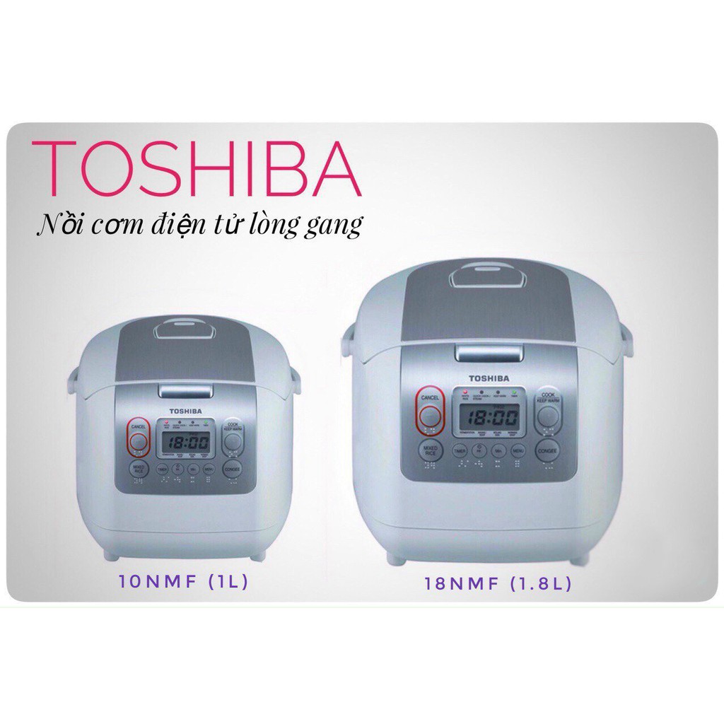 Nồi cơm điện TOSHIBA RC.18NMF/ RC.10NMF lòng gang - Hàng Chính Hãng