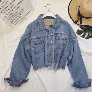Áo khoác jean croptop siêu bụi