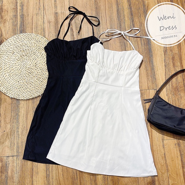 Đầm Xinh WENI DRESS hai dây hở lưng chất vải dày dặn from tôn dáng cúp ngực mặc được 2 kiểu sau lưng bo chun co giãn | BigBuy360 - bigbuy360.vn