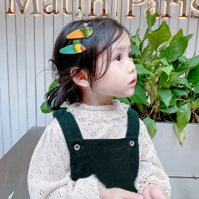 Set 5 cái kẹp tóc màu kẹo phong cách trái cây thời trang Hàn Quốc cho bé