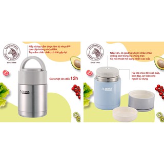 Bình ủ cháo Inox giữ nhiệt Zebra Thái Lan Happy Meal 800ml - 152408