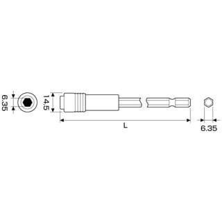 Mũi vít nối dài 6.35 x100/150 AEH-100/150 Anex Nhật Bản Sản Phẩm Chính Hãng