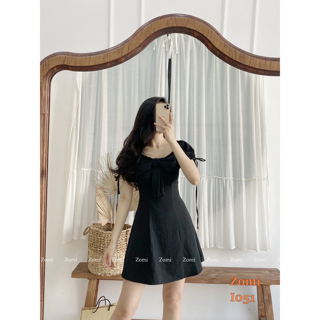 Đầm chữ A phong cách Hàn Quốc nơ trước thiết kế cao cấp ZOMI I051 | BigBuy360 - bigbuy360.vn