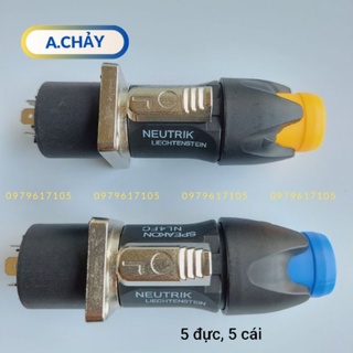 Jack loa speakon, jack cắm loa Neutrik, đầu bọc inox 5 đực, 5 cái A.Chảy