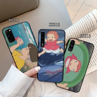 Ốp điện thoại mờ hình hoạt hình Ponyo và Sosuke cho Samsung A6 Plus A7 A8 A9 J6