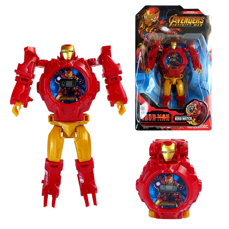 Đồ chơi chuyển đổi Đồng hồ kỹ thuật số Avengers Batman Ultraman Frozen Đồ chơi thú vị nhất cho bé trai Người biến hình