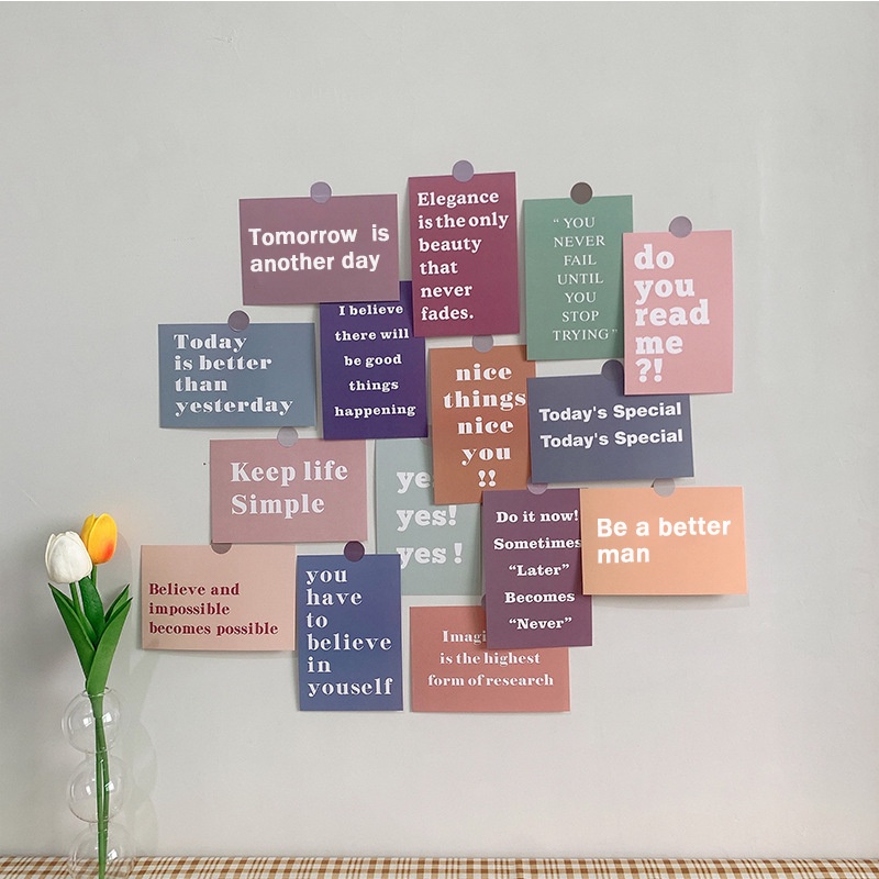 Set 15 Thẻ Dán Tường Trang Trí Nghệ Thuật Sáng Tạo