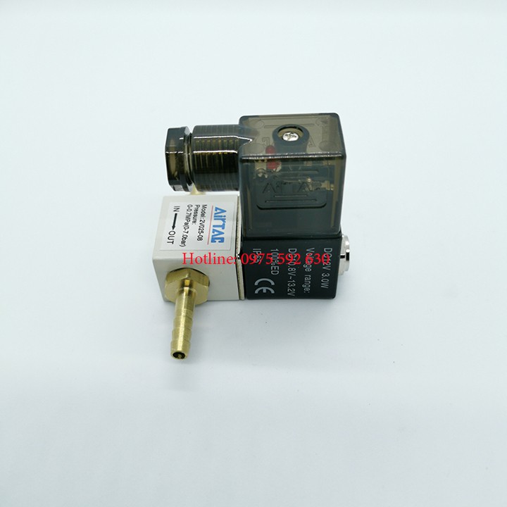 Van đóng mở khí nén 12v đầu ra cắm kiểu đuôi chuột cắm ống 6mm