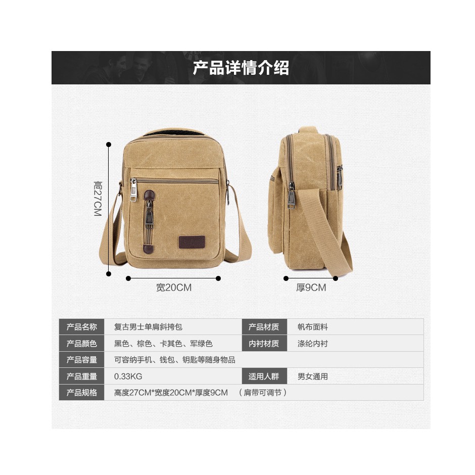 Túi đeo chéo vải Canvas cao cấp - Túi đeo vải bố thời trang, bền đẹp | BigBuy360 - bigbuy360.vn