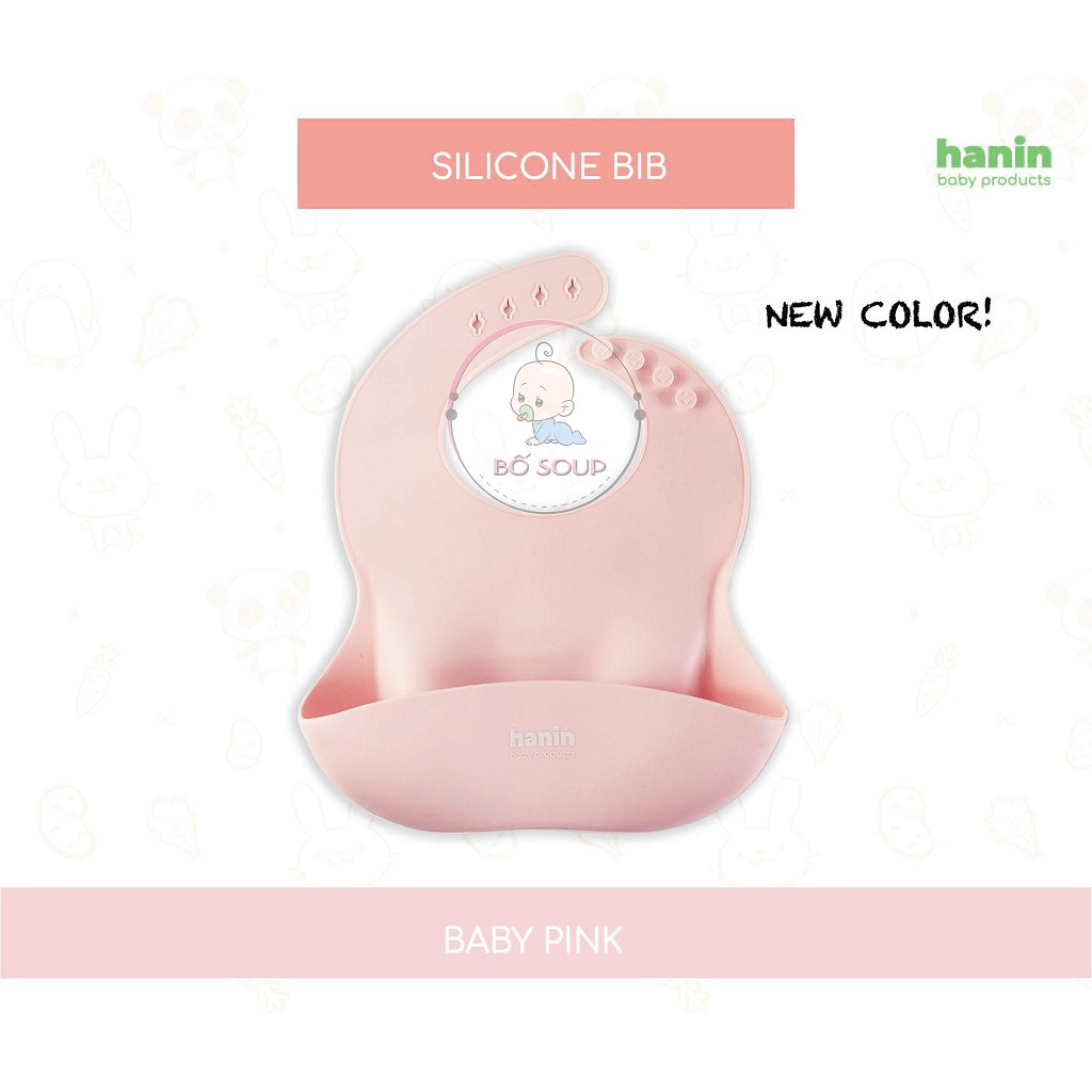 Yếm ăn dặm cho bé chính hãng Hanin chất liệu silicon mềm mại Shop Bố Soup