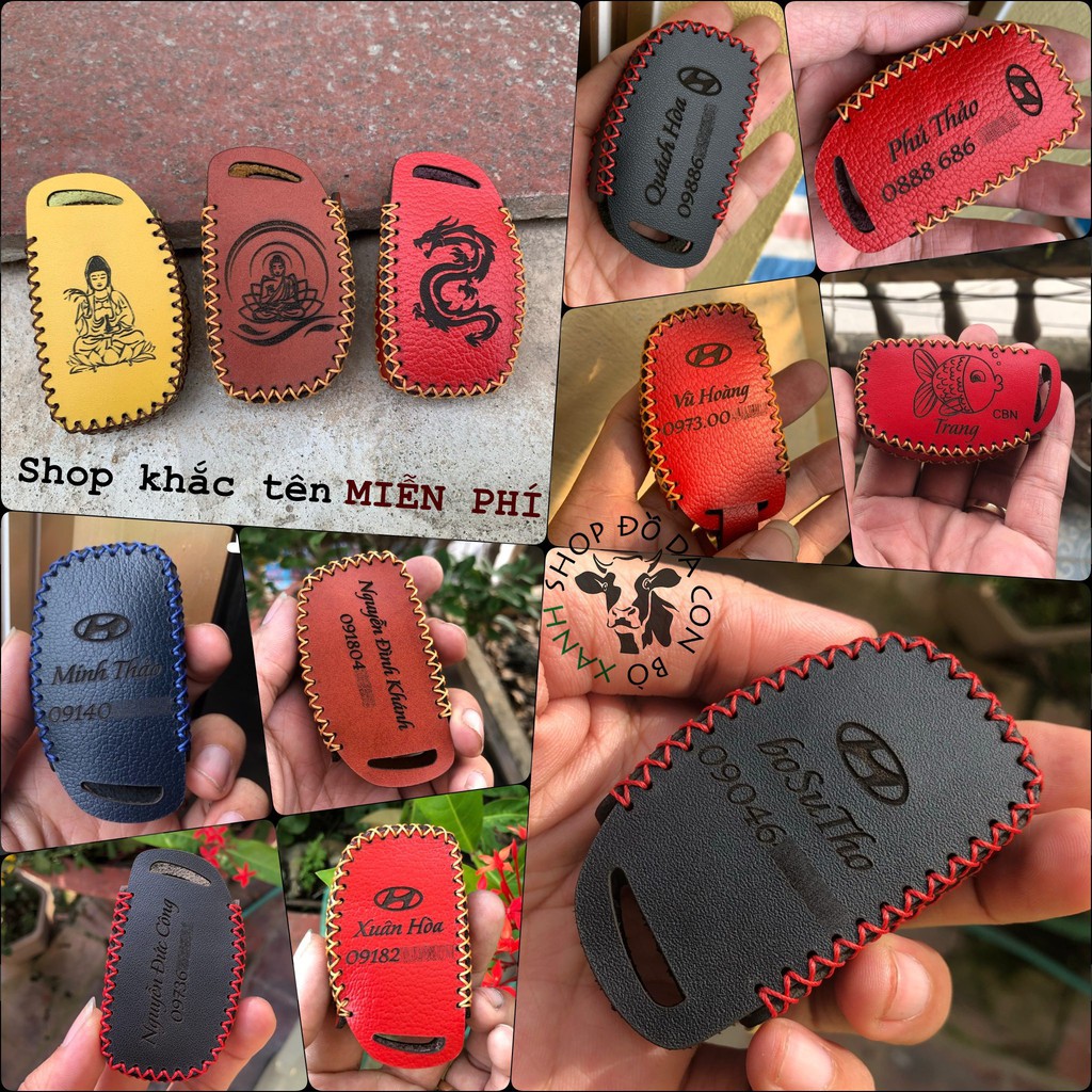 Bao Da Chìa Khoá Hyundai Tucson, Elantra, Sonata Handmade Da Thật 008