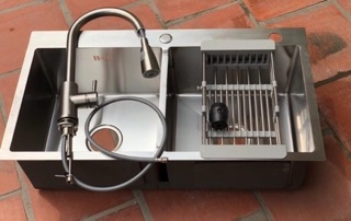 Chậu rửa bát: Chậu đúc 304 KOREA - 7843/8245 Cân/ Lệch