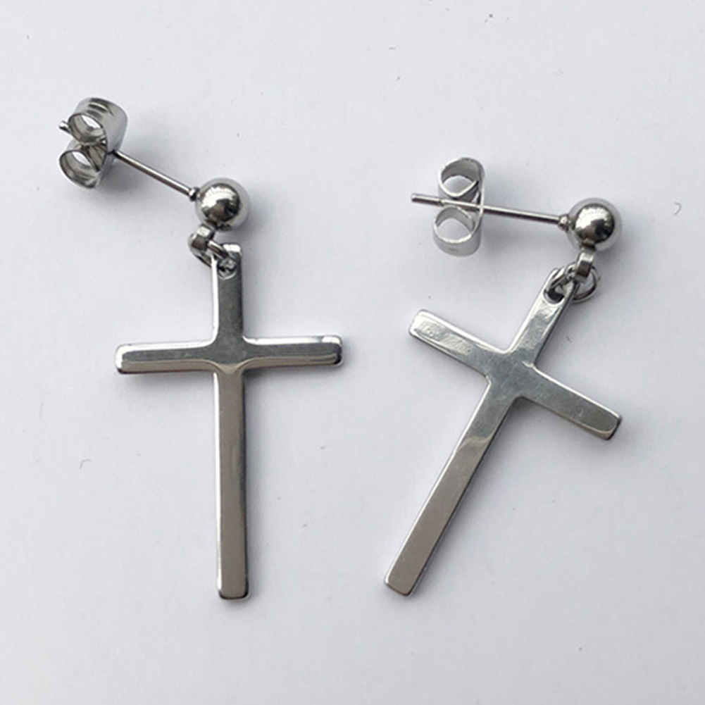 Khuyên tai hình chữ thập phong cách cá tính thời trang cho nam