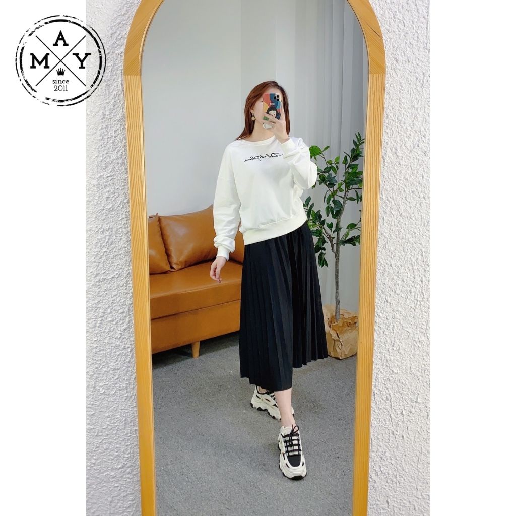 Chân Váy Midi Xếp Ly Dáng Dài MAY.SINCE2011, Váy Midi Dáng Xòe Freesize Che Khuyết Điểm MAN02-0110 | BigBuy360 - bigbuy360.vn