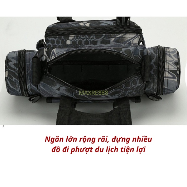 Túi đeo hông đeo chéo phụ 7D phong cách quân đội đi phượt du lịch vải bố bền đẹp chống nước cao cấp