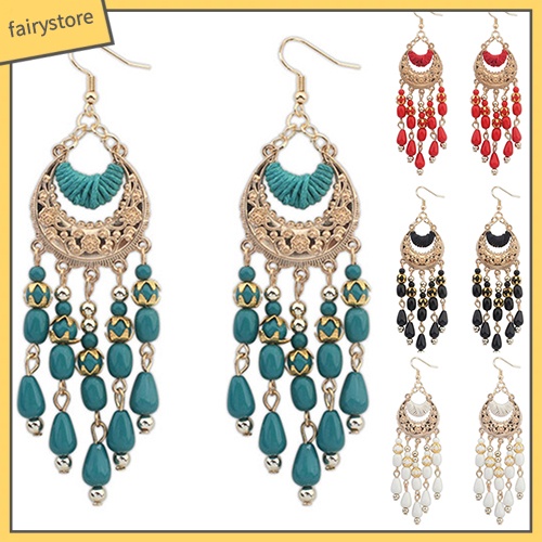 Hoa tai tua rua hình bán nguyệt phong cách du mục vintage