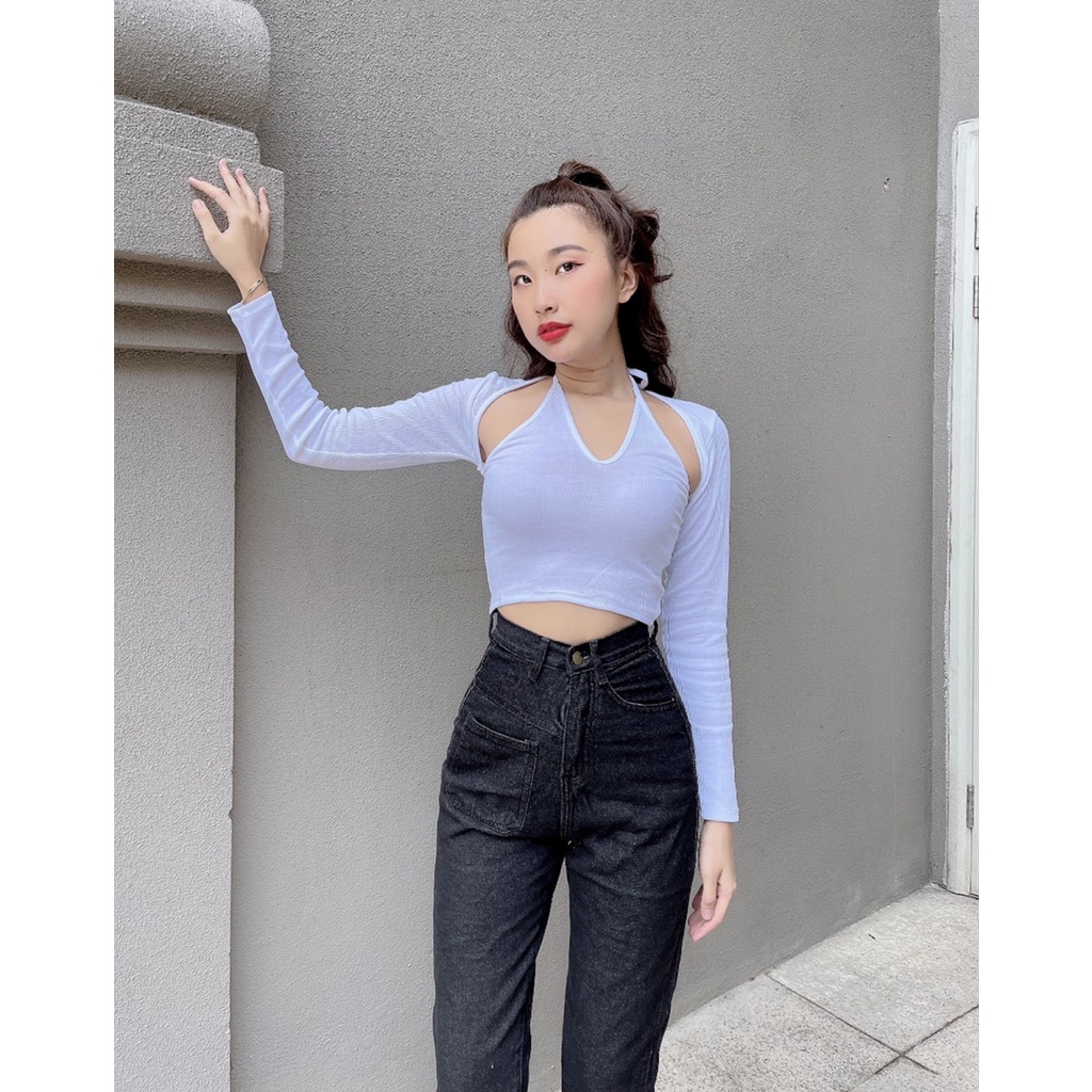 Quần jean nữ trơn ống bo chất vải Jean Denim không co giãn, bền màu AnNgo - AT203