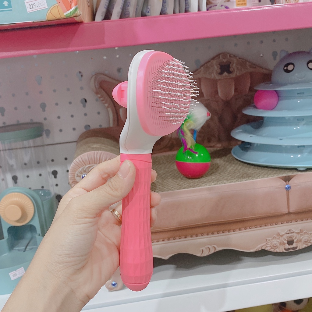lược lấy lông cao cấp cho chó mèo PAKEWAY có nút bấm