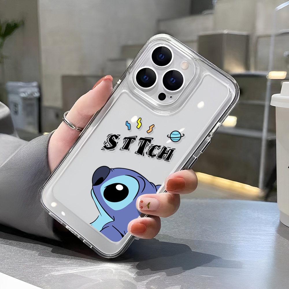Ốp Điện Thoại Trong Suốt Hình Stitch Cho iphone 14 Pro Max Plus 13 11 12 7Plus X XR XS Max