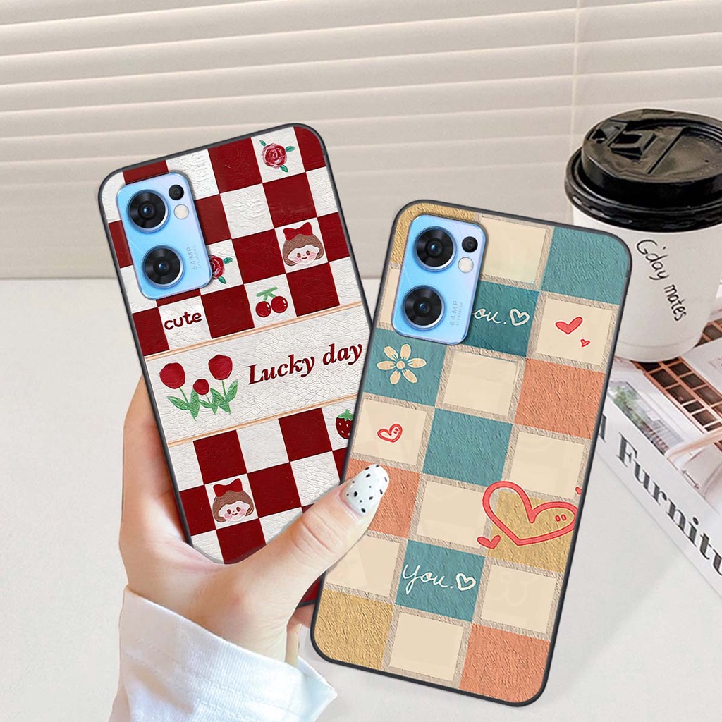 Ốp Oppo Reno7 / Reno7 Z 5G / Reno 7 caro trái tim cá tính, thời trang siêu đẹp, siêu phong cách