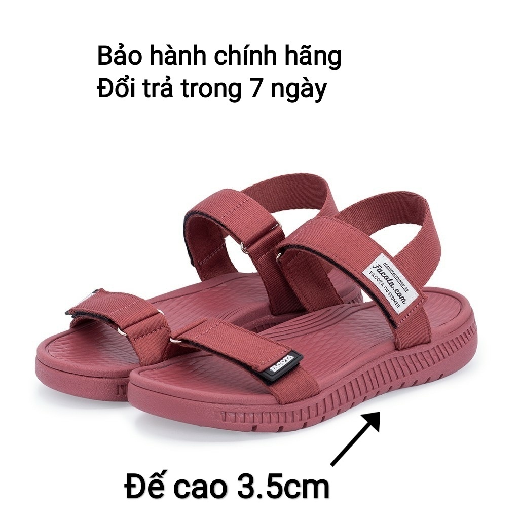 Dép quai ngang, giày sandal nữ nam FACOTA chính hãng quai dù đi học, Sắc màu năng động