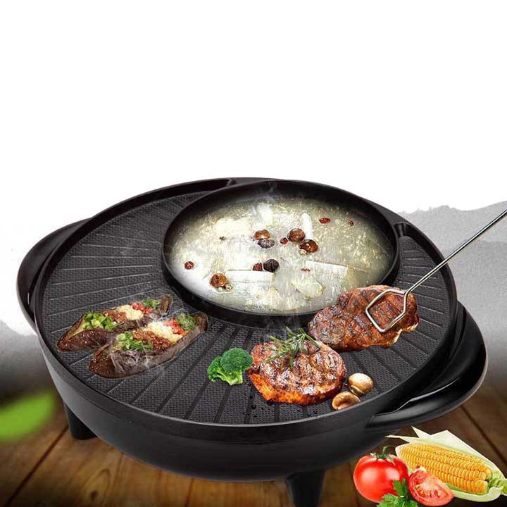 [Mã ELHADEV giảm 4% đơn 300K] Bếp Lẩu Nướng Điện Đa Năng Chảo Nướng BBQ Hàn Quốc Không Khói Chống Dính