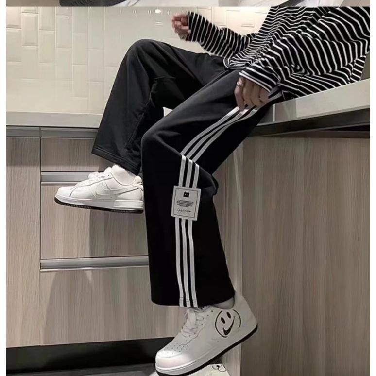 Quần Dài Thể Thao Nam Sọc quần ống suông Ca Rô Phong Cách Hàn Quốc quần dài Sọc unisex thời trang quần jogger ống rộng