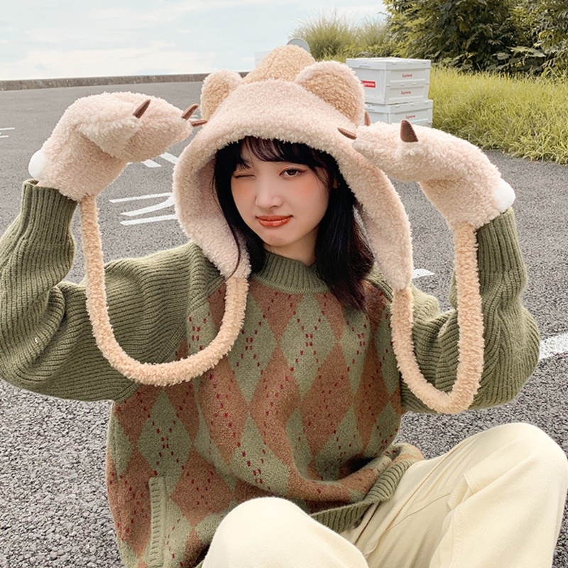 Mũ Len Cừu Dày Dặn Giữ Ấm Mùa Đông In Hình One Piece