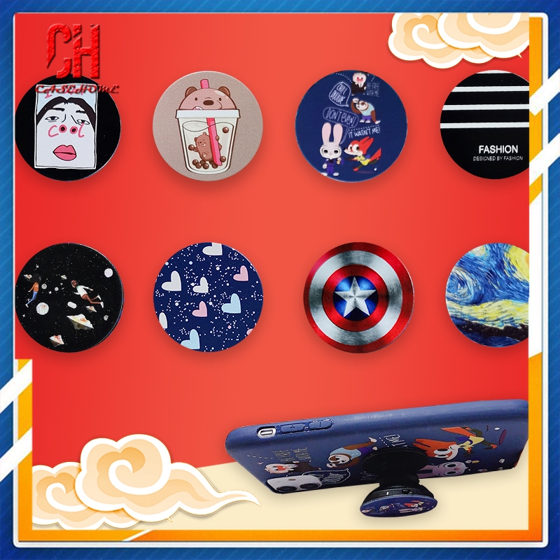 Đệm đỡ điện thoại nhiều họa tiết hoạt hình xinh xắn tiện dụng