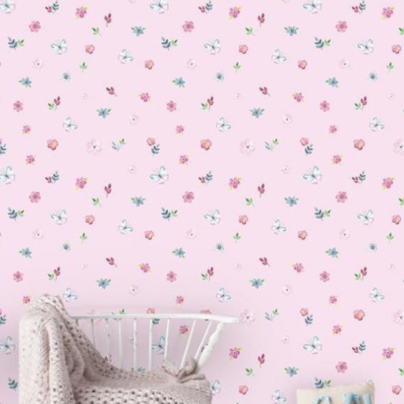 Giấy dán tường Hoạ tiết Đàn Bướm và Hoa Khổ 5M HPMWallpaper Zooyoo