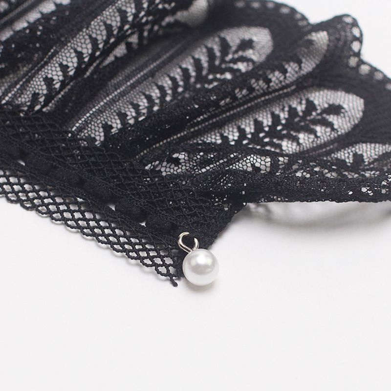 Youyo Cổ Tay Áo Rời Bằng Cotton Xếp Ly Sừng Có Thể Tháo Rời Cho Nữ