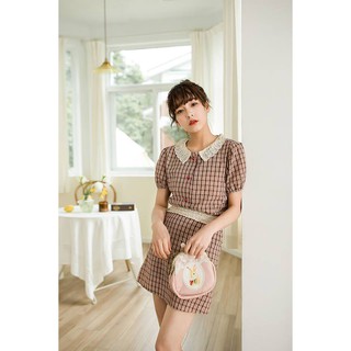 [GIÁ SỈ] Set áo + chân váy kẻ phối ren (Sỉ từ 5sp bất kỳ)