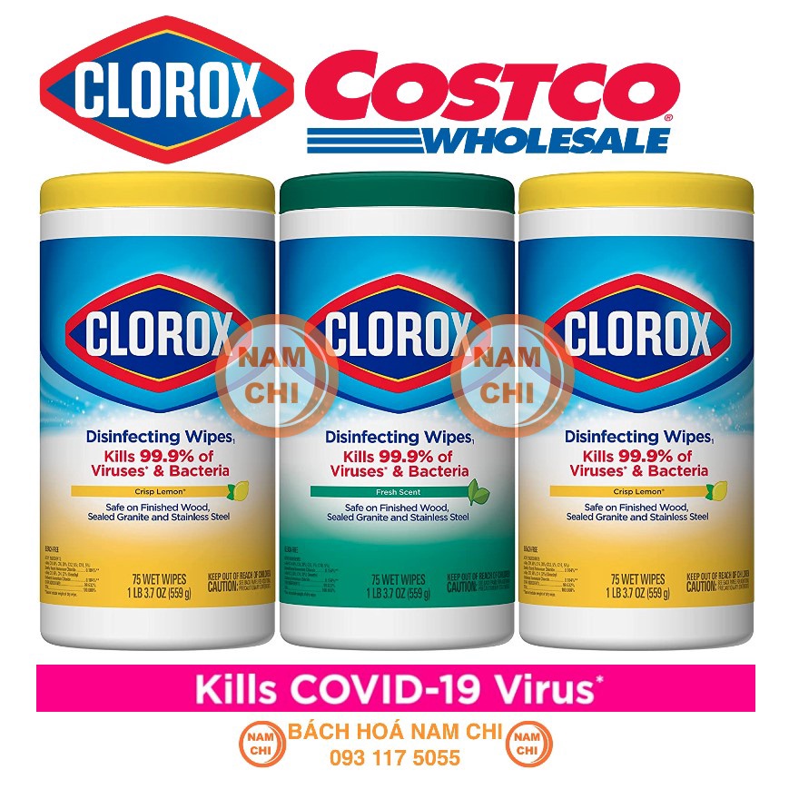 [LẺ 1 HỘP] Khăn Giấy Ướt Diệt Khuẩn Đa Năng Clorox Hàng Mỹ (Diệt Sạch 99,99% Vi Khuẩn Gây Bệnh)