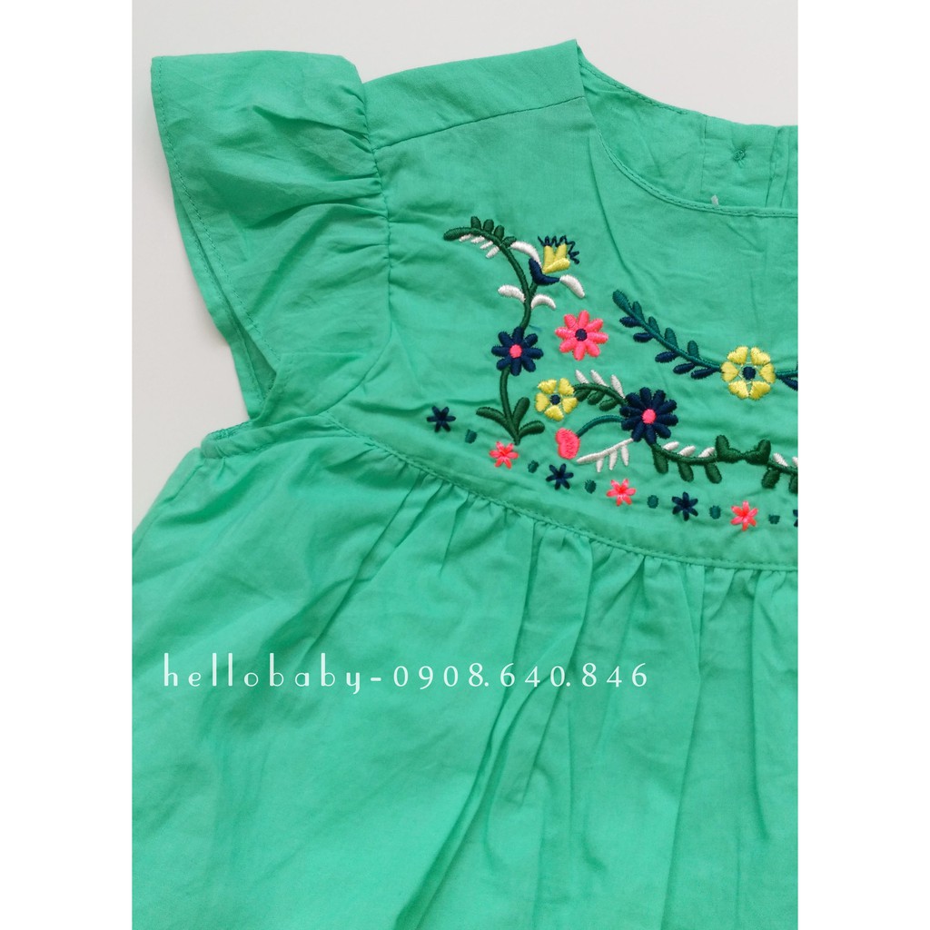 Đầm cotton thêu hoa cho bé