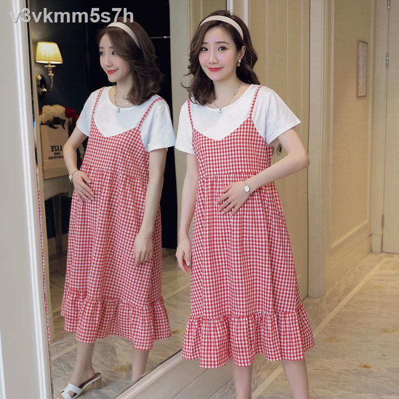 Maternity summer long skirt 2021 new trendy mom over-the-knee dress pregnancy loose | BigBuy360 - bigbuy360.vn