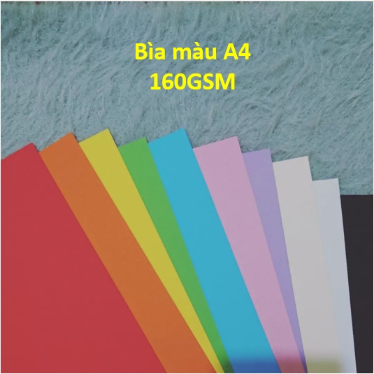 Giấy bìa màu A4 160GSM  - Giấy bìa in đề cương photo
