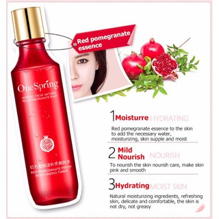 Nước hoa hồng ONE SPRING dưỡng ẩm se khít lỗ chân lông chiết xuất lựu đỏ BT106