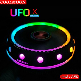QUẠT TẢN NHIỆT CPU 775/1155 COOLMOON UFOX (LED TỰ ĐỔI MÀU)