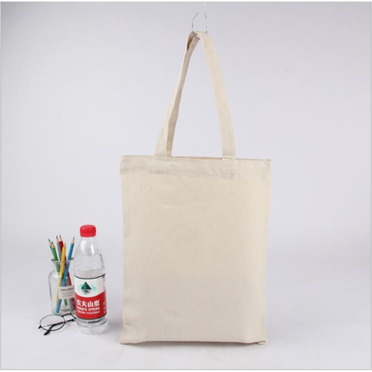 Túi tote canvas vải bố Ulzzang Unisex thời trang nữ, có khóa kéo ngoài + túi zip + đáy 6cm