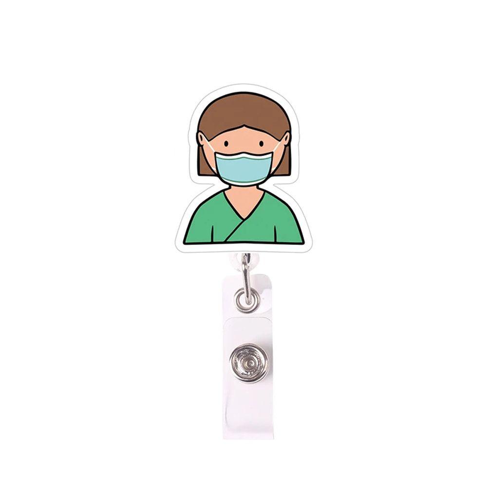 Kẹp Giữ Thẻ ID / Thẻ ID Họa Tiết Hoạt Hình Sáng Tạo Có Thể Thu Gọn