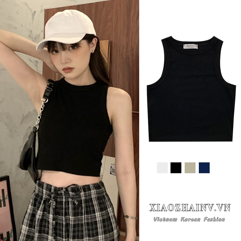 [Mã FADEP0610 giảm 10k đơn 99k] Xiaozhainv Áo Lửng Sát Nách Màu Trơn Gợi Cảm Cho Nữ | BigBuy360 - bigbuy360.vn