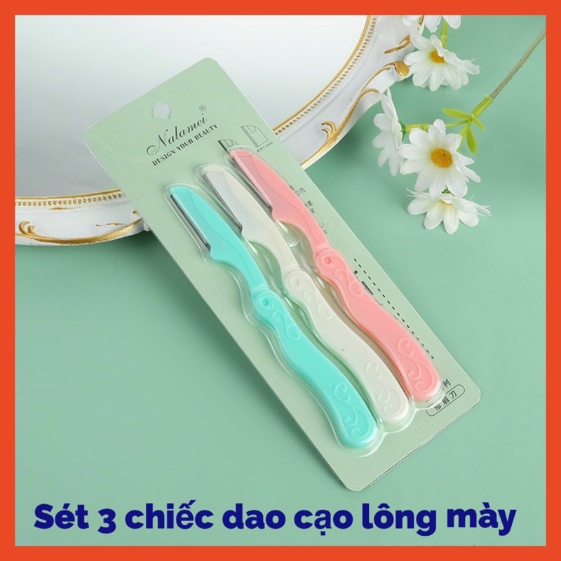 Sét 3 chiếc dao cạo lông mày tiện lợi , an toàn