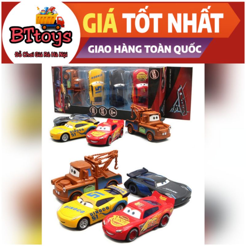 Hộp 4 xe sắt McQueen siêu đẹp