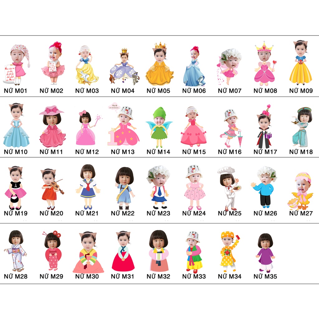 Móc khóa ghép hình CHIBI cho bé, CẮT HÌNH THEO NHÂN VẬT